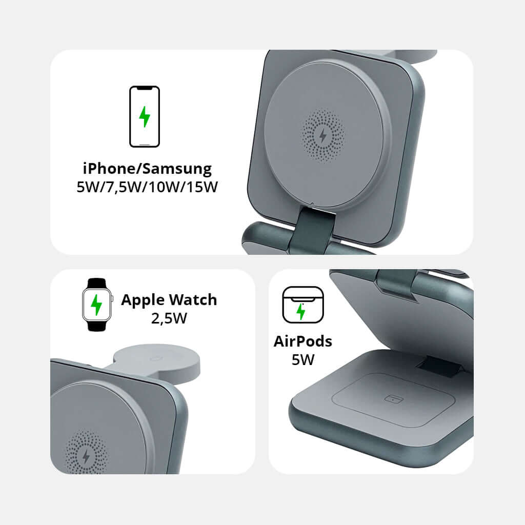 chargeur induction pliable 3 en 1